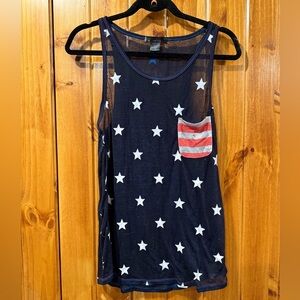 Stars and Stripes sheer bling tank